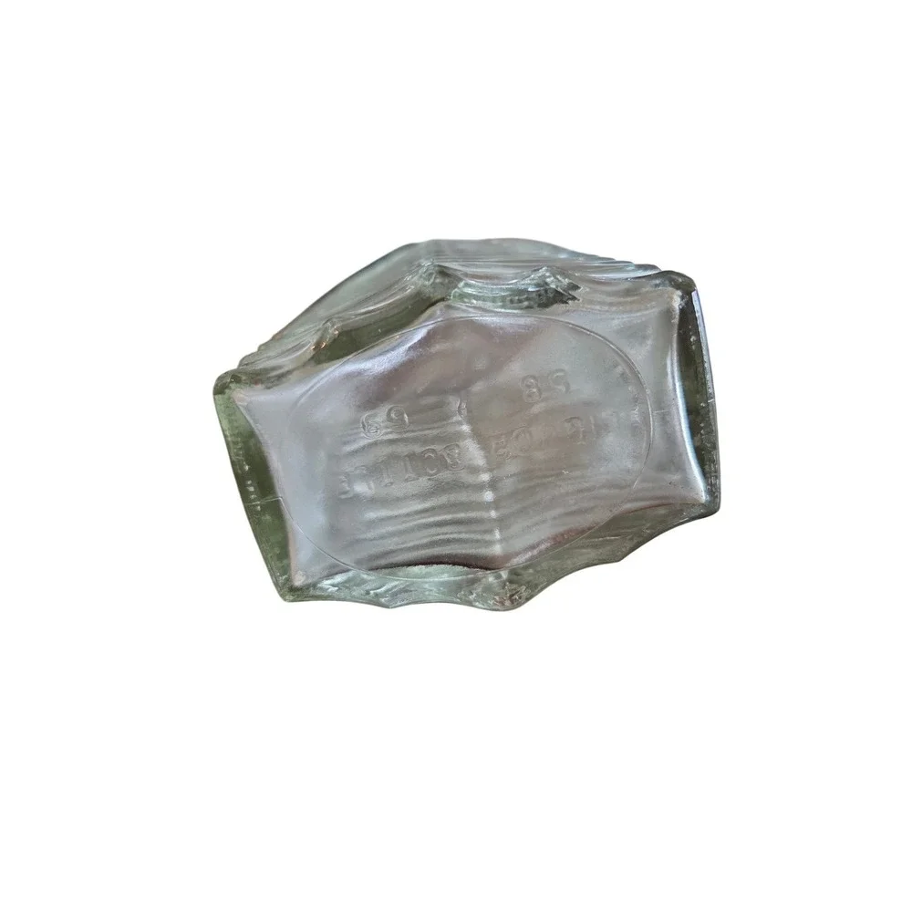 Vintage‎ Textured Chevron Glass Decanter with Faceted Cork Stopper Clear Barware